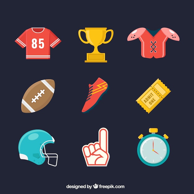 Set of american football elements