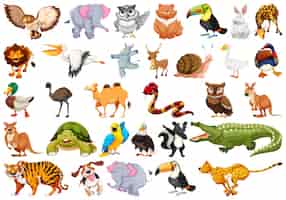 Free vector set of animal character