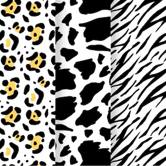 Set of animal seamless prints