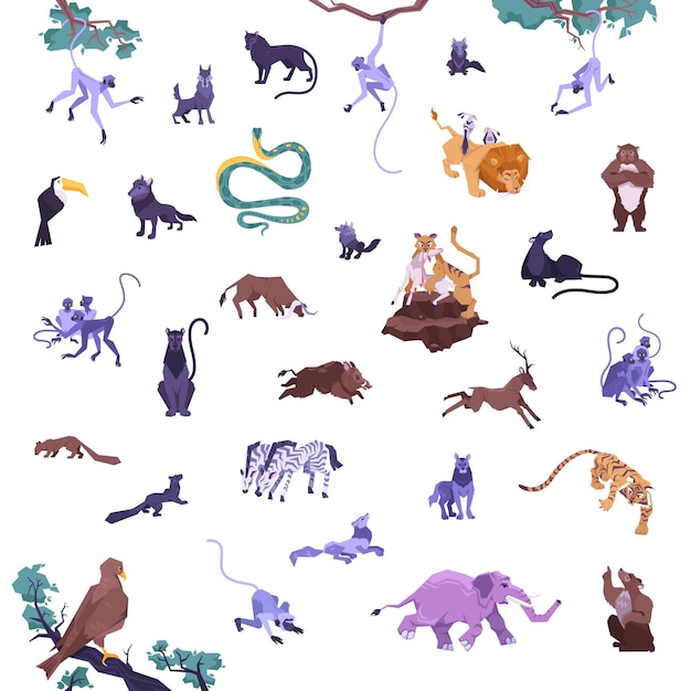 Set of animals