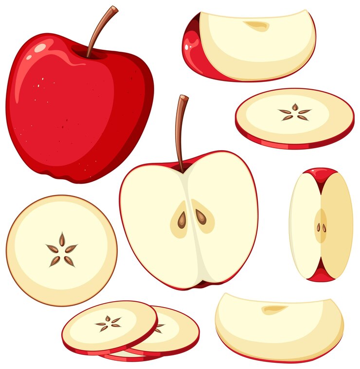 मुफ़्त वेक्टर set of apple fruit cartoon