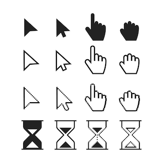 Set of arrow web cursors