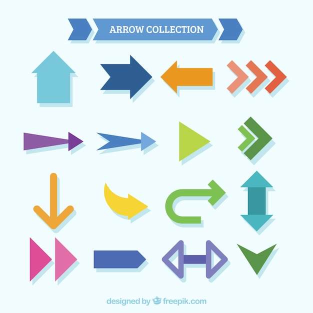 Free vector set of arrows in flat design