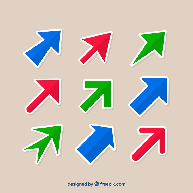Free Vector set of arrows in flat design