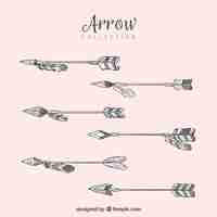 Free vector set of arrows to mark in hand drawn style