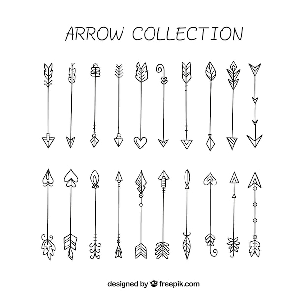 Set of arrows to mark in hand drawn style