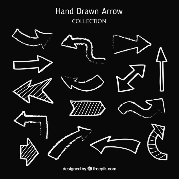 Set of arrows to mark in hand drawn style