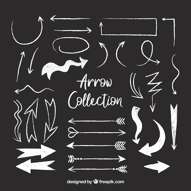 Free vector set of arrows to mark in hand drawn style