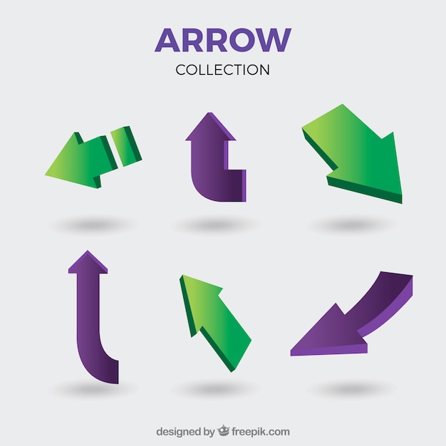 Set of arrows to mark in realistic style