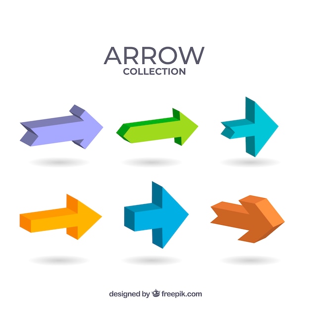 Set of arrows to mark in realistic style