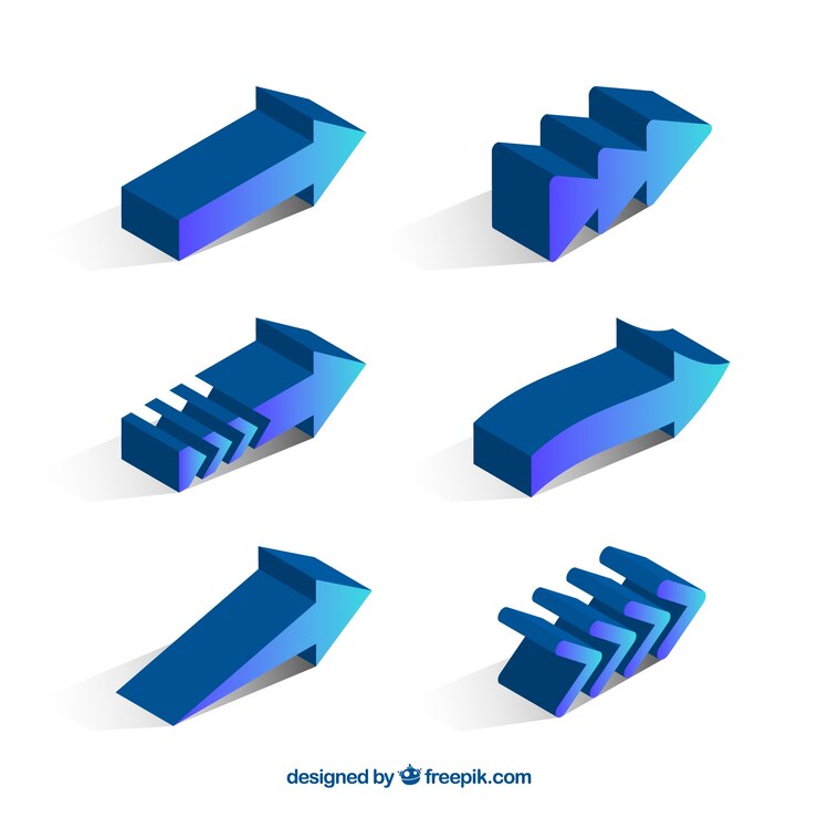 Free Vector set of arrows to mark in realistic style