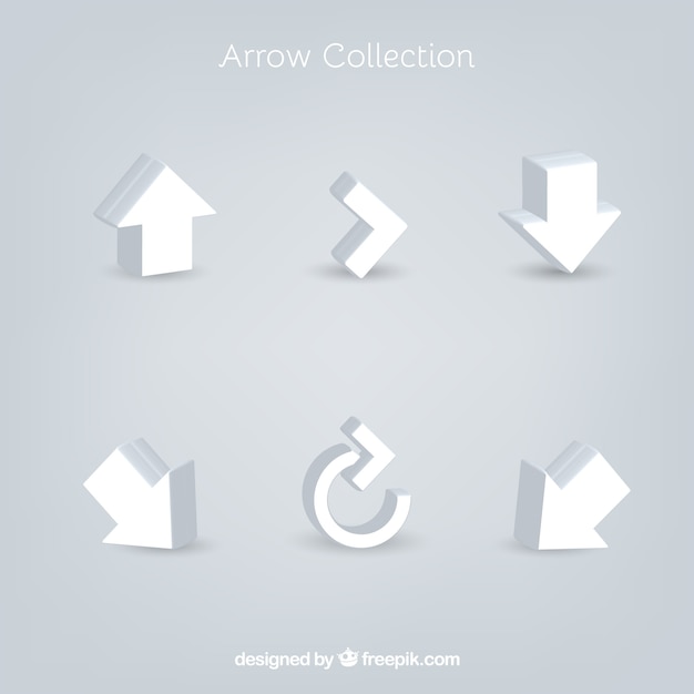 Free vector set of arrows to mark in realistic style