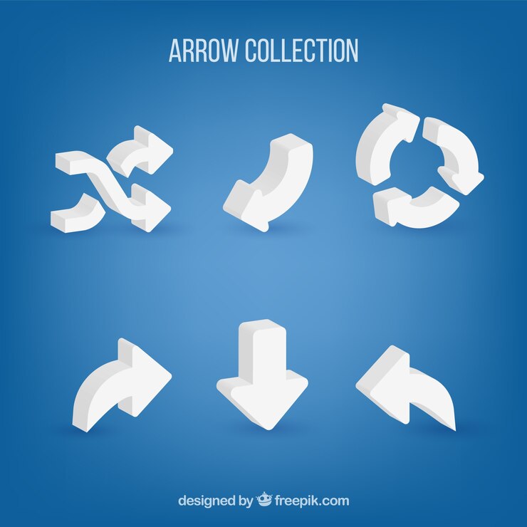 Free Vector set of arrows to mark in realistic style