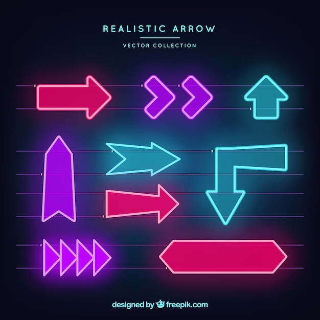 Set of arrows to mark in realistic style
