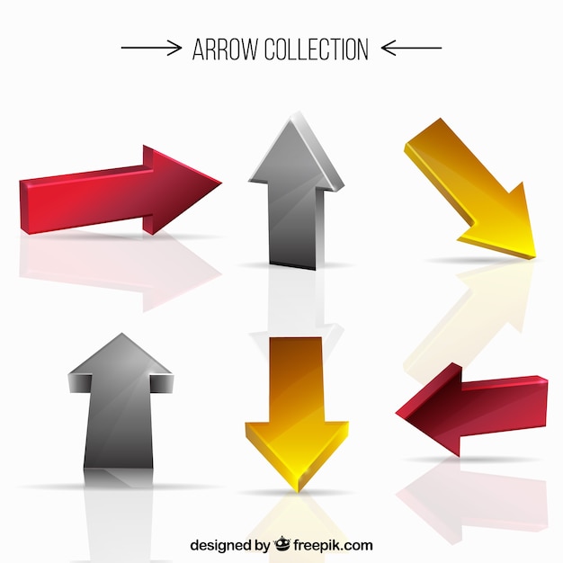 Free vector set of arrows in three dimensions