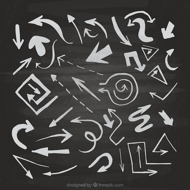 Free vector set of arrows with slate effect