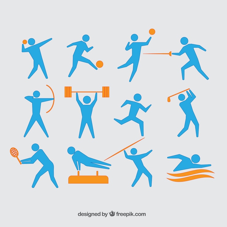 Free Vector set of athletes