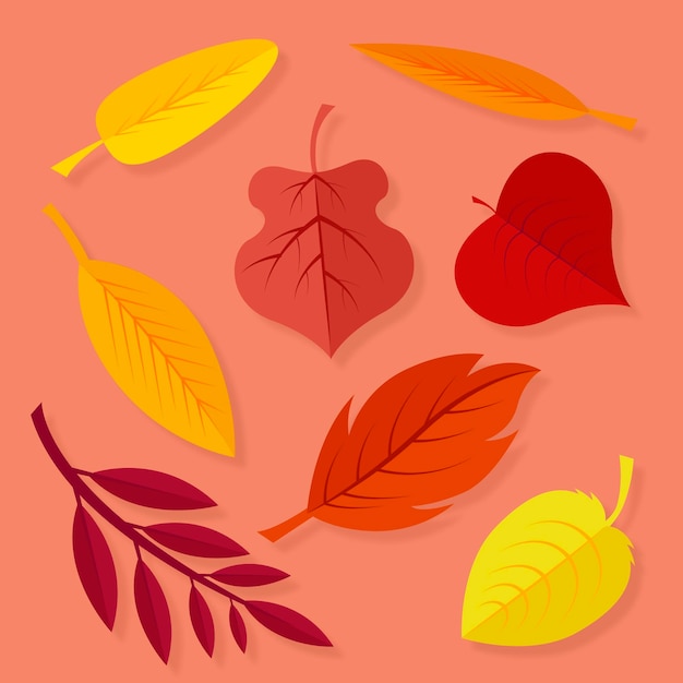 Free vector set of autumn leaves