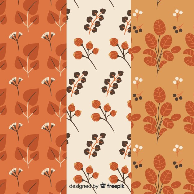 Set of autumn patterns flat design