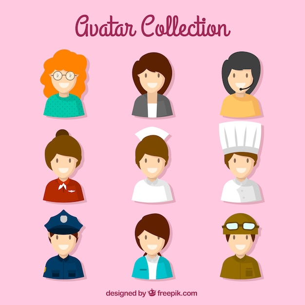 Set of avatars for professional women