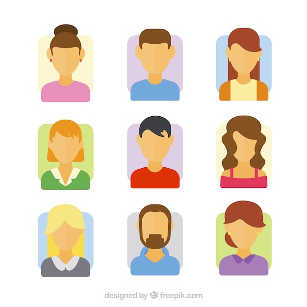 Free vector set of avatars without faces