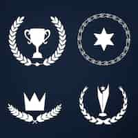 Free vector set of awards and badges vector