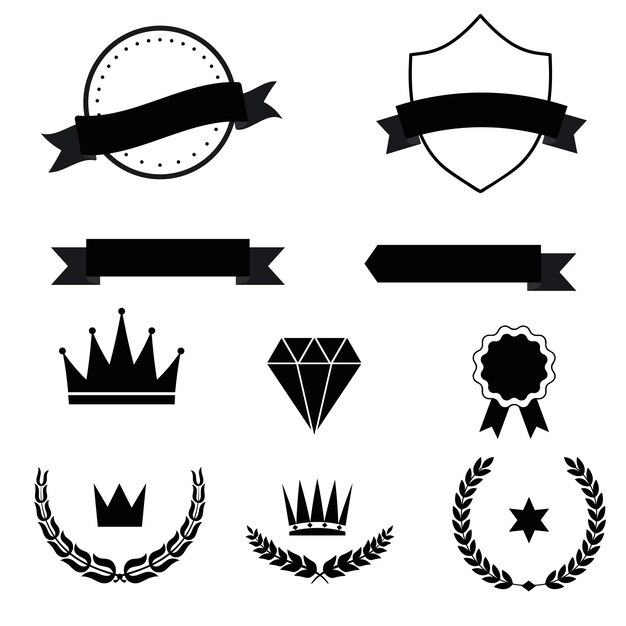 Set of awards and badges vector