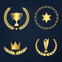 Free vector set of awards and badges vector