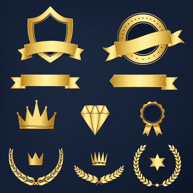 Free vector set of awards and badges vector