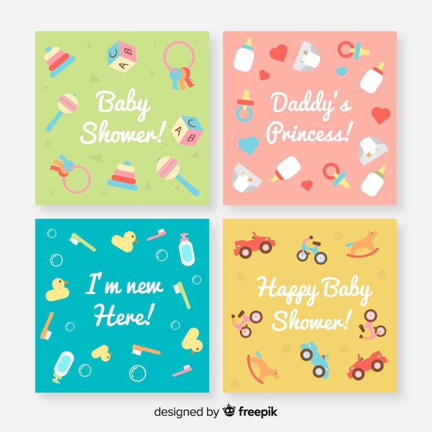 Set of baby shower cards