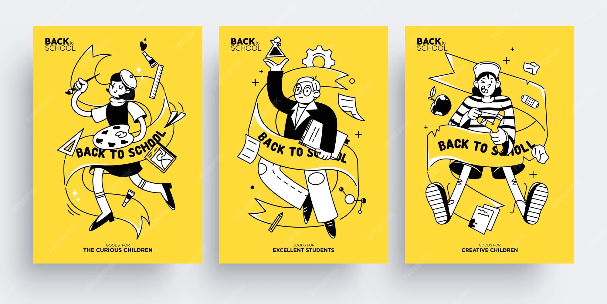 Premium Vector Set Of Back To School Greeting Cards Posters Or Flyers premium-vector-set-of-back-to-school-greeting-cards-posters-or-flyers