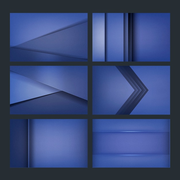 Set of background designs in blue