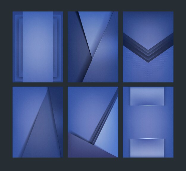 Set of background designs in blue