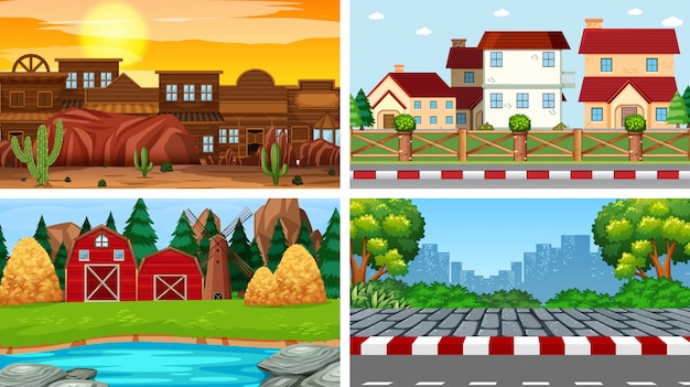 Set of background scenes background