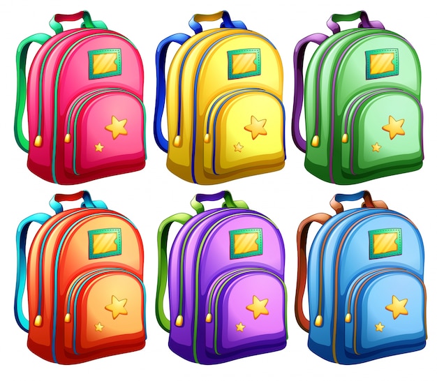 Free vector a set of backpacks