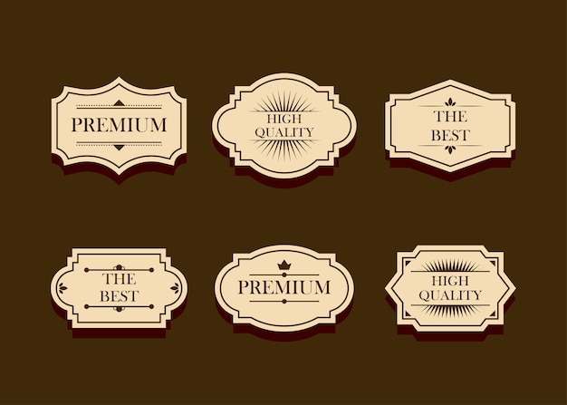 Free vector set of badge or logo, label, design element collection,   illustration