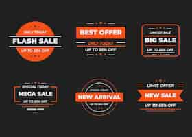 Free vector set of badge or logo, label, design element collection,   illustration