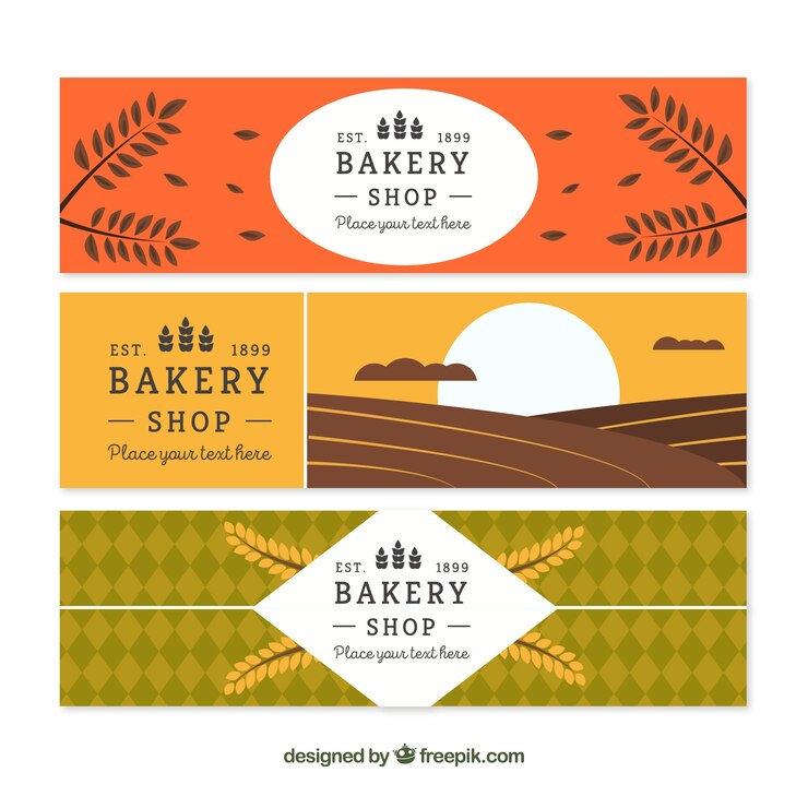 Free Vector set of bakery banners 
