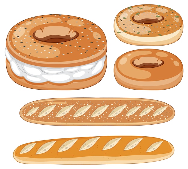 Free vector set of bakery cartoon