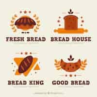 Free vector set of bakery logos in flat style