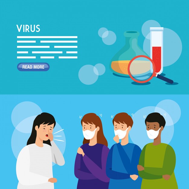 Set banner of coronavirus 2019 ncov