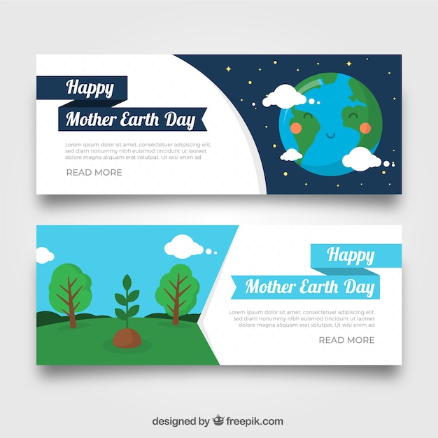 Set of banners for the mother earth day