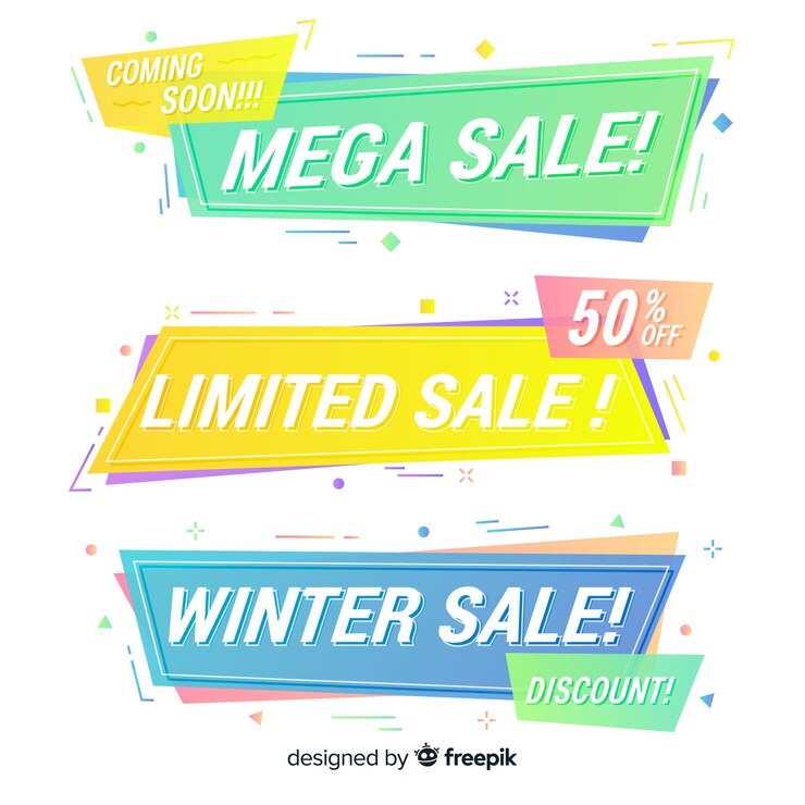 무료 Vector 추상적 인 기하학적 형태와 배너 세트