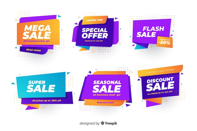 Set of banners with flash discounts
