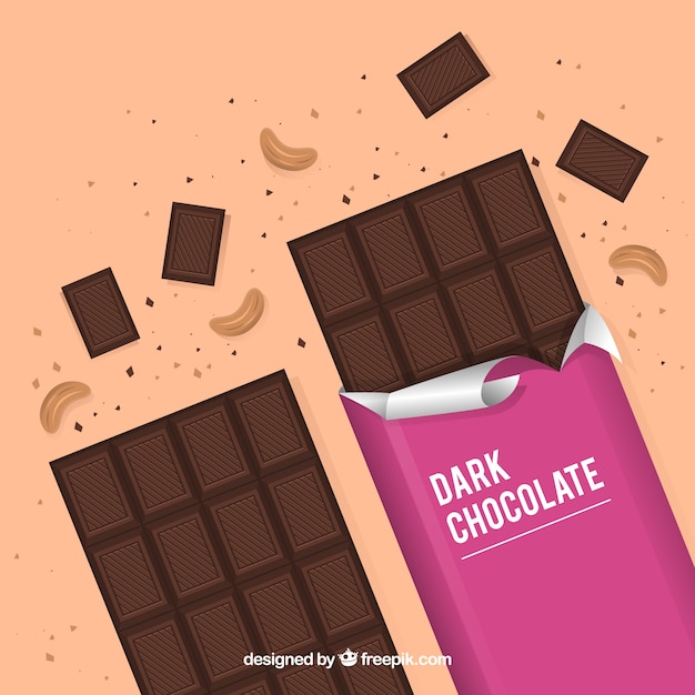 Free vector set of bars and pieces with different chocolates