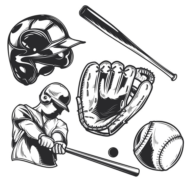 Set of baseball equipment