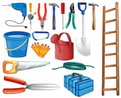 Free vector set of basic tools commonly used at home