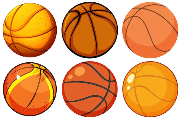 Free Vector set of basketball balls