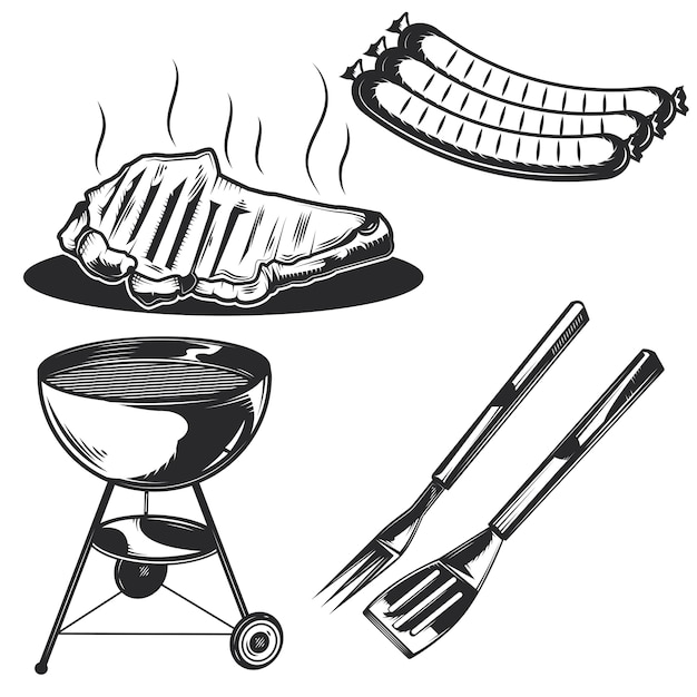 Set of bbq elements