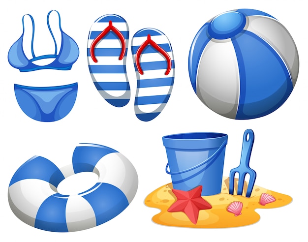 Free vector set of beach element